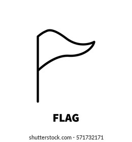 Flag icon or logo in modern line style. High quality black outline pictogram for web site design and mobile apps. Vector illustration on a white background.