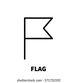 Flag icon or logo in modern line style. High quality black outline pictogram for web site design and mobile apps. Vector illustration on a white background.