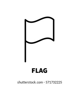 Flag icon or logo in modern line style. High quality black outline pictogram for web site design and mobile apps. Vector illustration on a white background.