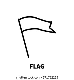 Flag icon or logo in modern line style. High quality black outline pictogram for web site design and mobile apps. Vector illustration on a white background.