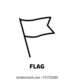 Flag icon or logo in modern line style. High quality black outline pictogram for web site design and mobile apps. Vector illustration on a white background.