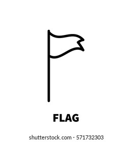 Flag icon or logo in modern line style. High quality black outline pictogram for web site design and mobile apps. Vector illustration on a white background.