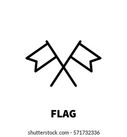 Flag icon or logo in modern line style. High quality black outline pictogram for web site design and mobile apps. Vector illustration on a white background.