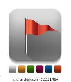 flag icon With long shadow over app button