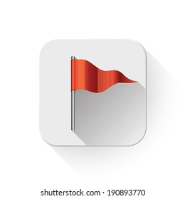 flag icon With long shadow over app button