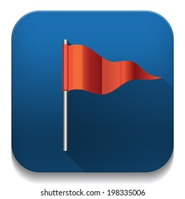 flag icon With long shadow over app button