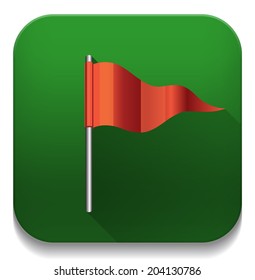 flag icon With long shadow over app button