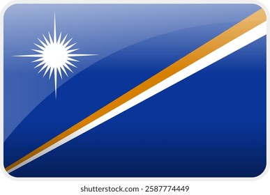 Flag Icon of Marshall islands Country,National Vector Flag Iconic Symbol and Colors of Marshall islands flag.