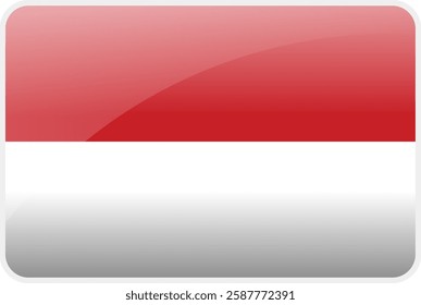 Flag Icon of Monaco Country,National Vector Flag Iconic Symbol and Colors of Monaco flag.