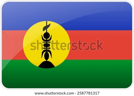 Flag Icon of New Caledonia Country,National Vector Flag Iconic Symbol and Colors of New Caledonia flag.