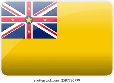 Flag Icon of Niue Country,National Vector Flag Iconic Symbol and Colors of Niue flag.