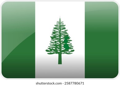 Flag Icon of Norfolk Country,National Vector Flag Iconic Symbol and Colors of Norfolk flag.