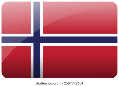 Flag Icon of Norway Country,National Vector Flag Iconic Symbol and Colors of  Norway flag.