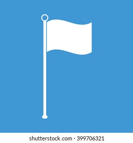 Flag icon on blue background.