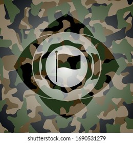 flag  icon on camo texture. 