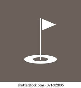 Flag Icon on Dark Gray Color. Eps-10. 