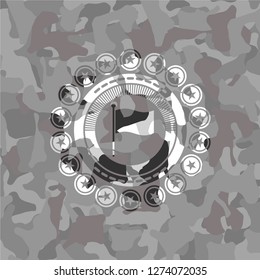 flag icon on grey camo texture