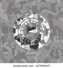 flag icon on grey camo pattern