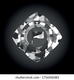 flag icon on grey camo texture. 