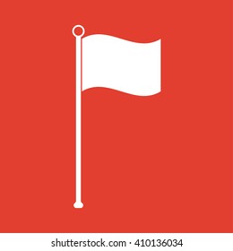 Flag icon on red background.