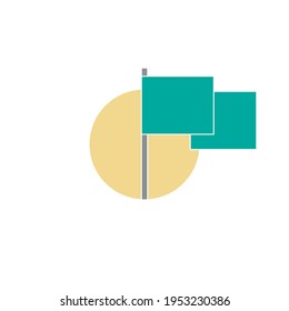 Flag icon on white background