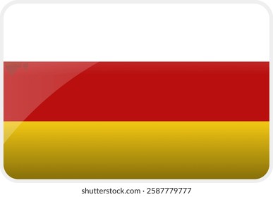 Flag Icon of Ossetia Country,National Vector Flag Iconic Symbol and Colors of  Ossetia flag.