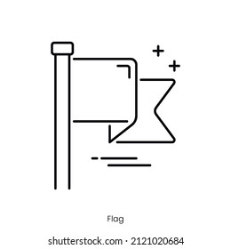 flag icon. Outline style icon design isolated on white background
