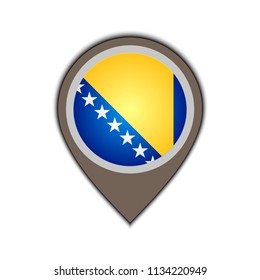 flag icon pin of bosnia and henzegovina