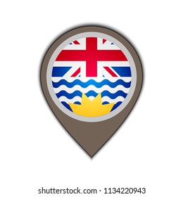 flag icon pin of British Columbia