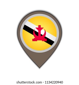 flag icon pin of Burnei