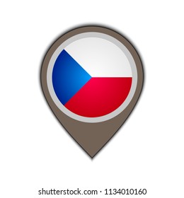 flag icon pin of czech-republic