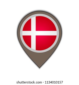 flag icon pin of denmark