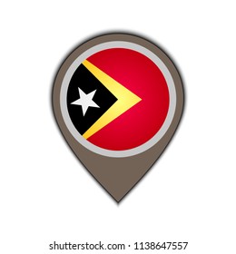 flag icon pin of east-timor
