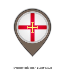 flag icon pin of guernsey