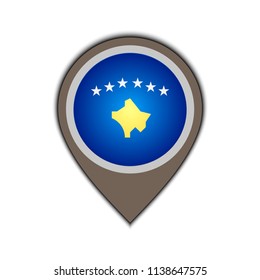 flag icon pin of kosovo