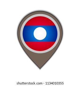 flag icon pin of laos