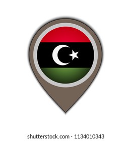 flag icon pin of libya