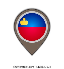 flag icon pin of liechtenstein