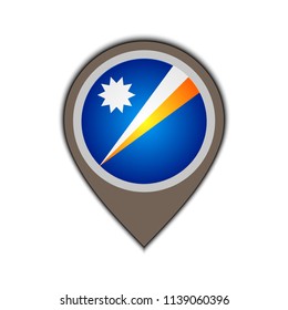 Flag icon pin of marshall-islands