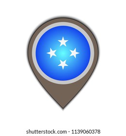 Flag icon pin of micronesia