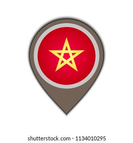flag icon pin of morocco