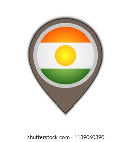 Flag icon pin of niger