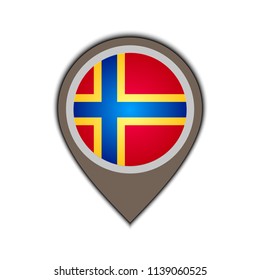 Flag icon pin of orkney-islands