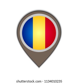 flag icon pin of romania