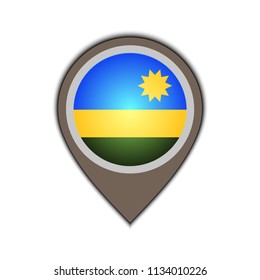 flag icon pin of  rwanda