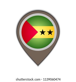 Flag icon pin of sao-tome-adn-principe