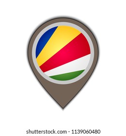 Flag icon pin of seychelles