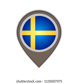 flag icon pin sweden