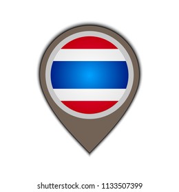 flag icon pin thailand