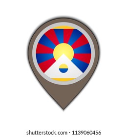 Flag icon pin of tibet